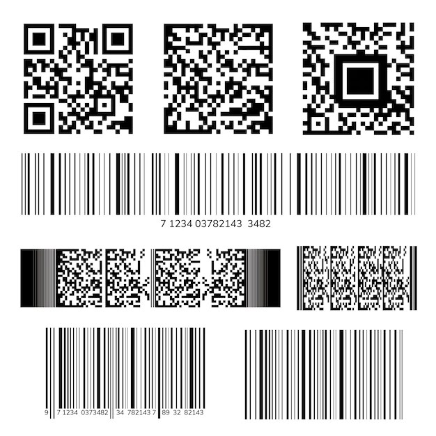 Código de barras y código qr. Vector Gratis