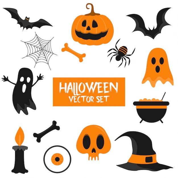 Halloween conjunto de vectores Vector Premium