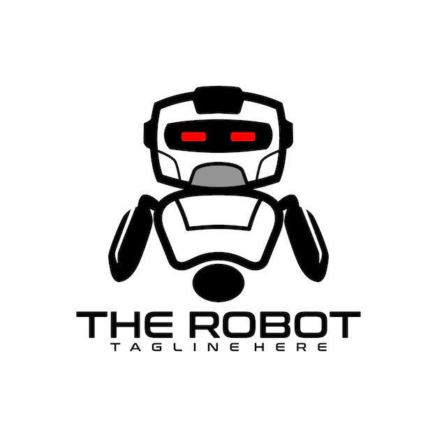 Logotipo de robot Vector Premium
