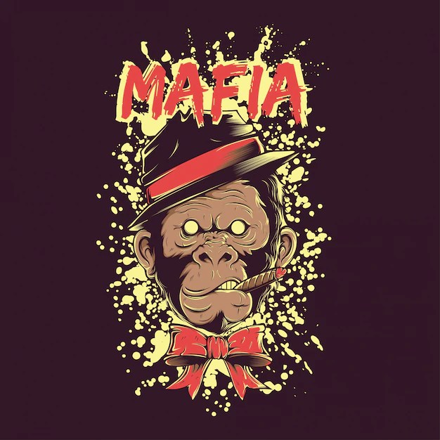Mafia monkey 2 Vector Premium
