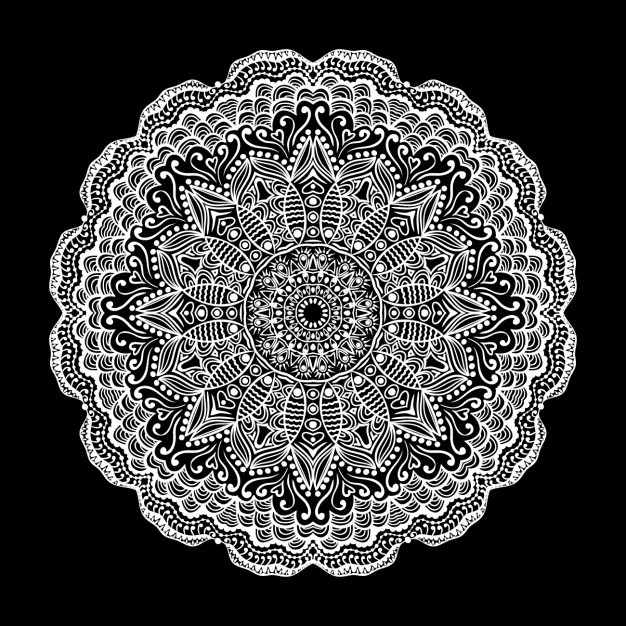Mandala blanco Vector Gratis