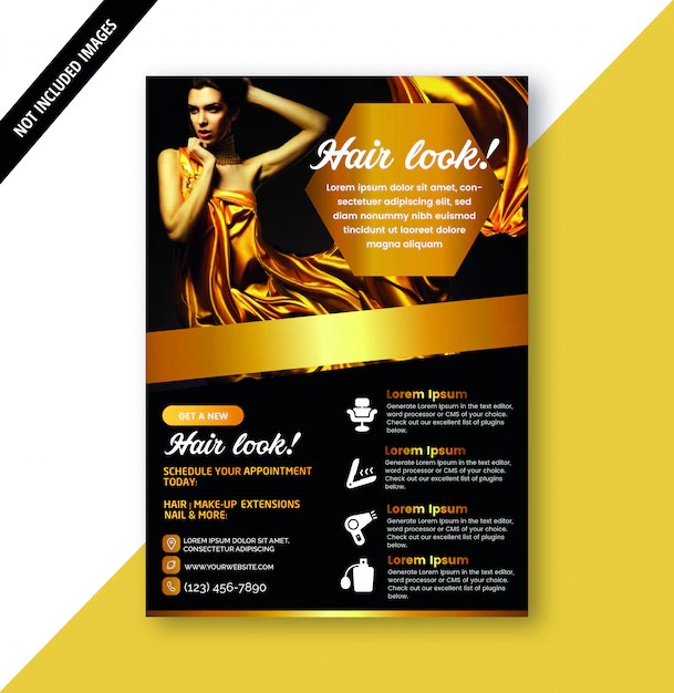 Salon flyer Vector Premium