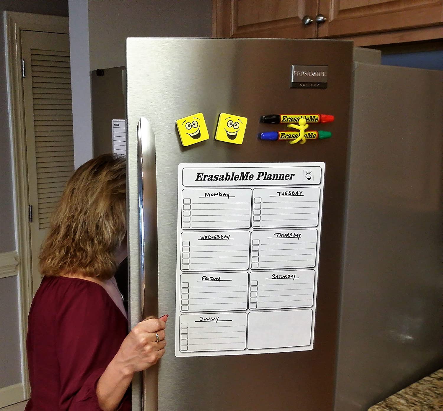 Buy ItemMax Dry Erase Calendar for Refrigerator Complete with Whiteboard Markers