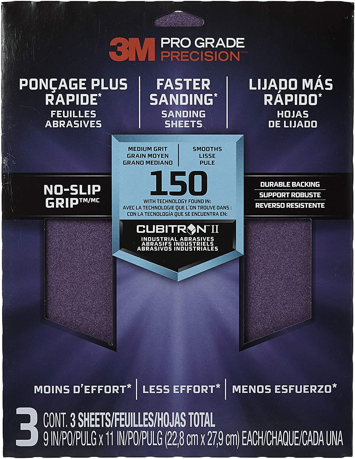 Buy 3M Pro Grade NoSlip Grip Advanced Sandpaper, 9 X 11in, 150 Grit