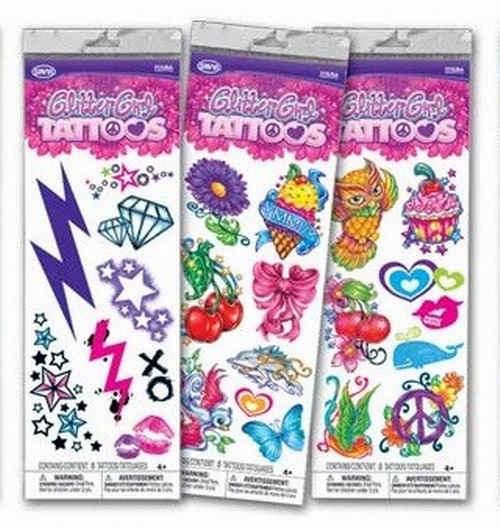 Buy SAVVI Temporary Glitter Girl Tattoo Sheets (includes 8 Tattoos/Sheet) Made in the USA! Cheap