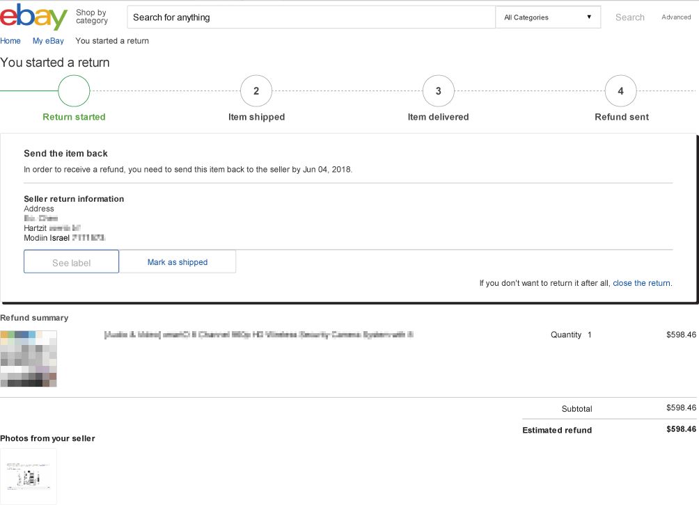 Return Shipping Label Error The eBay Community