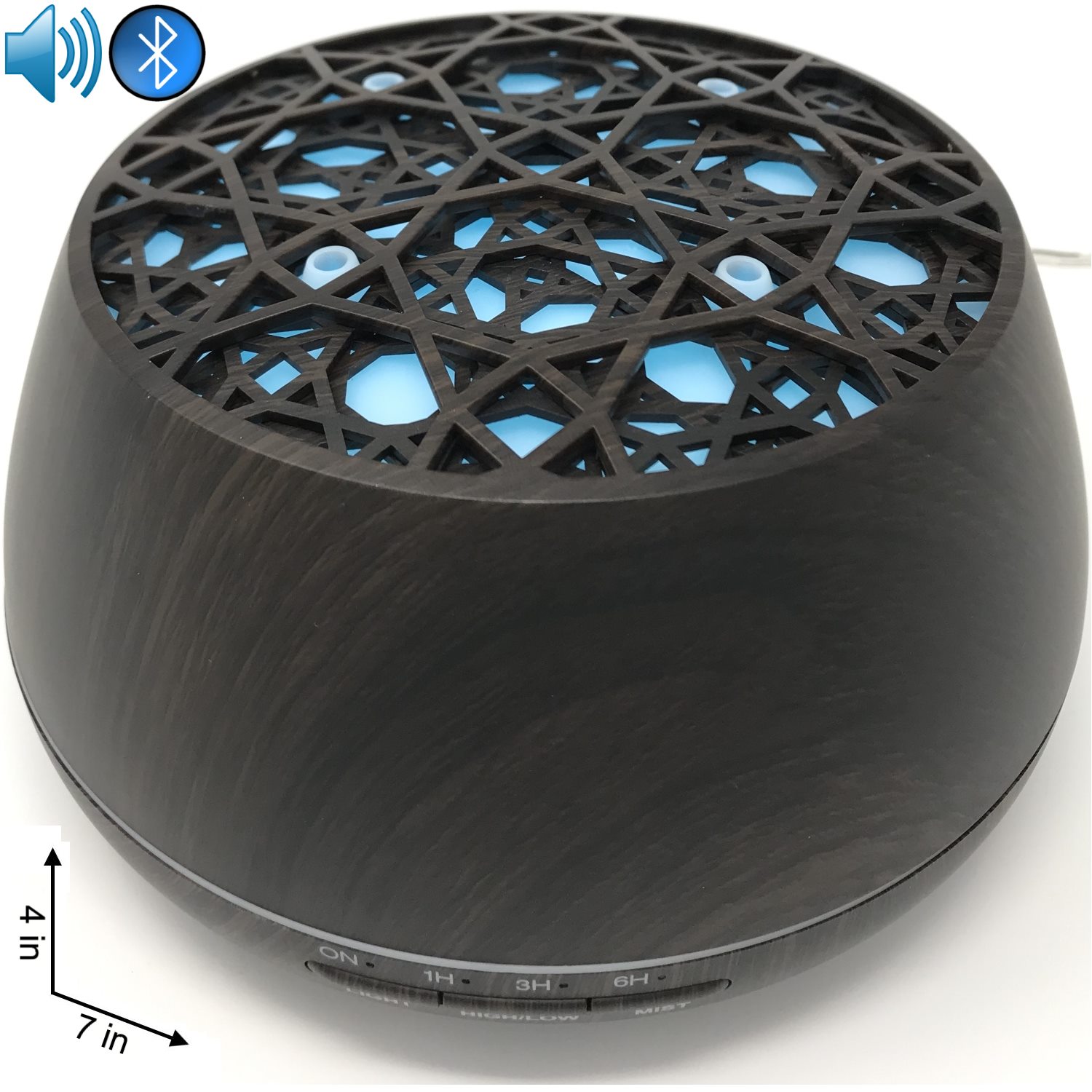 Essential Oil Aromatherapy Diffuser Bluetooth Speaker with App 400ml