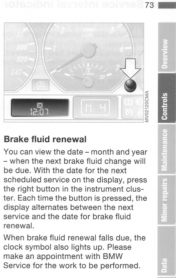 Who to Reset E46 Brake Fluid Service Indicator