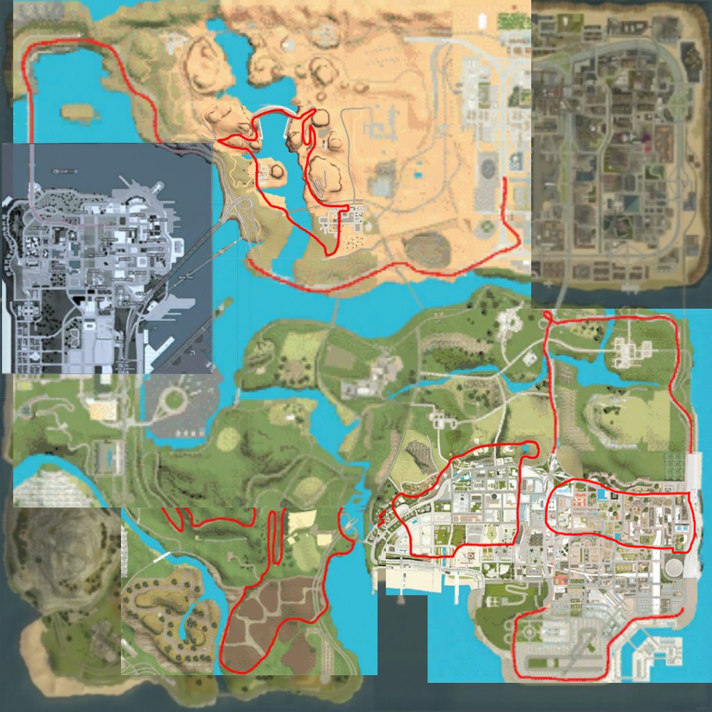Gta San Andreas Map Of Everything