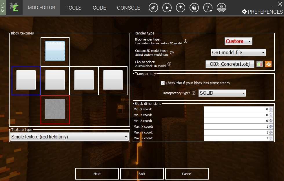 Importing OBJ from blender not working!PLEASE HELP! MCreator