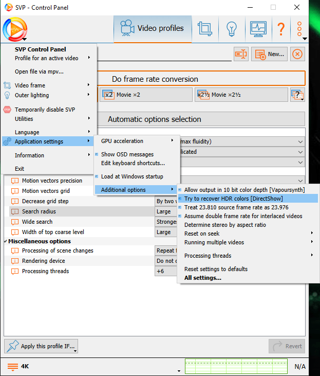 4K HDR Working in MPCHC after latest update. (Page 1) — Using SVP