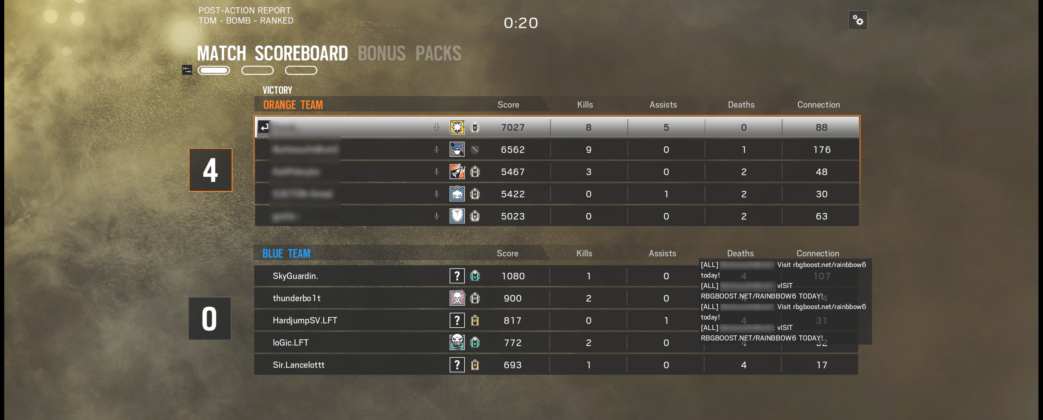 Selling Rainbow six Siege boosting services accounts rank