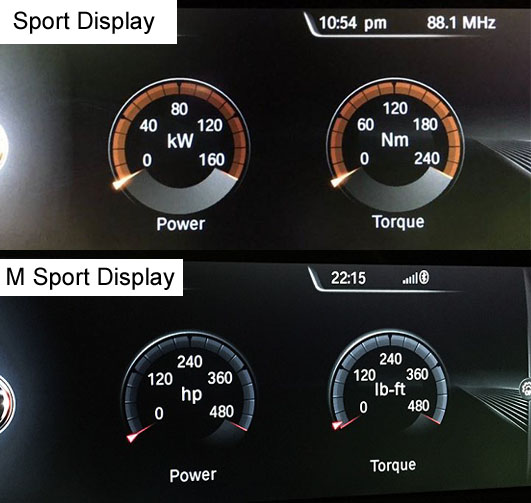 F001 / F006 / F010 changing sport display gauge to M sport