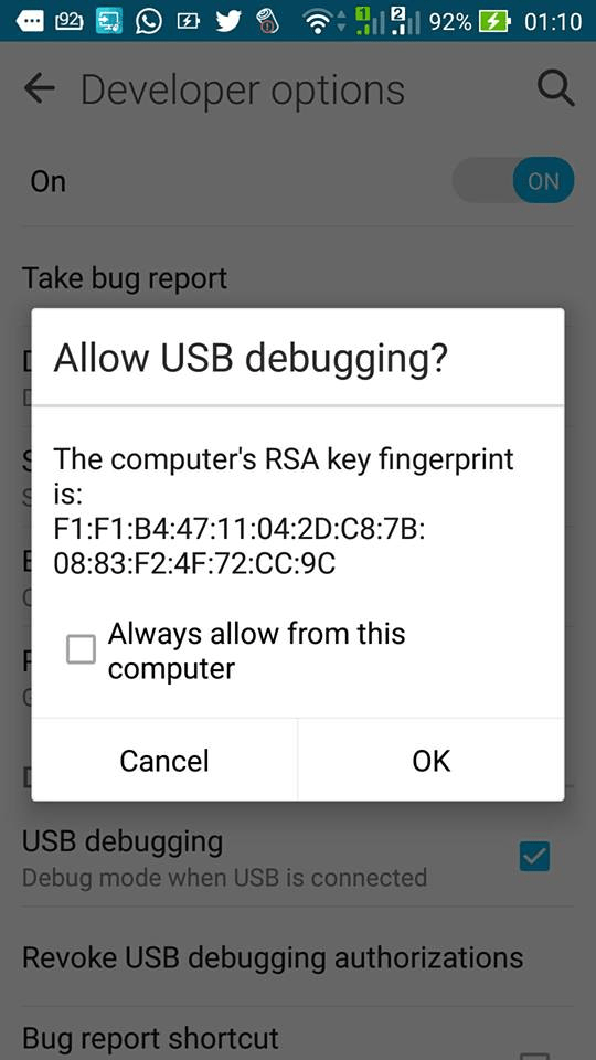 android Phone keeps showing (Allow USB debugging?) dialog with RSA