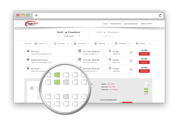 Online Bus Ticket Booking and Reservation System True Bus by