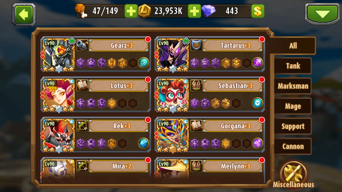 Selling Magic Rush account lv 90 VIP 8 Merger 126