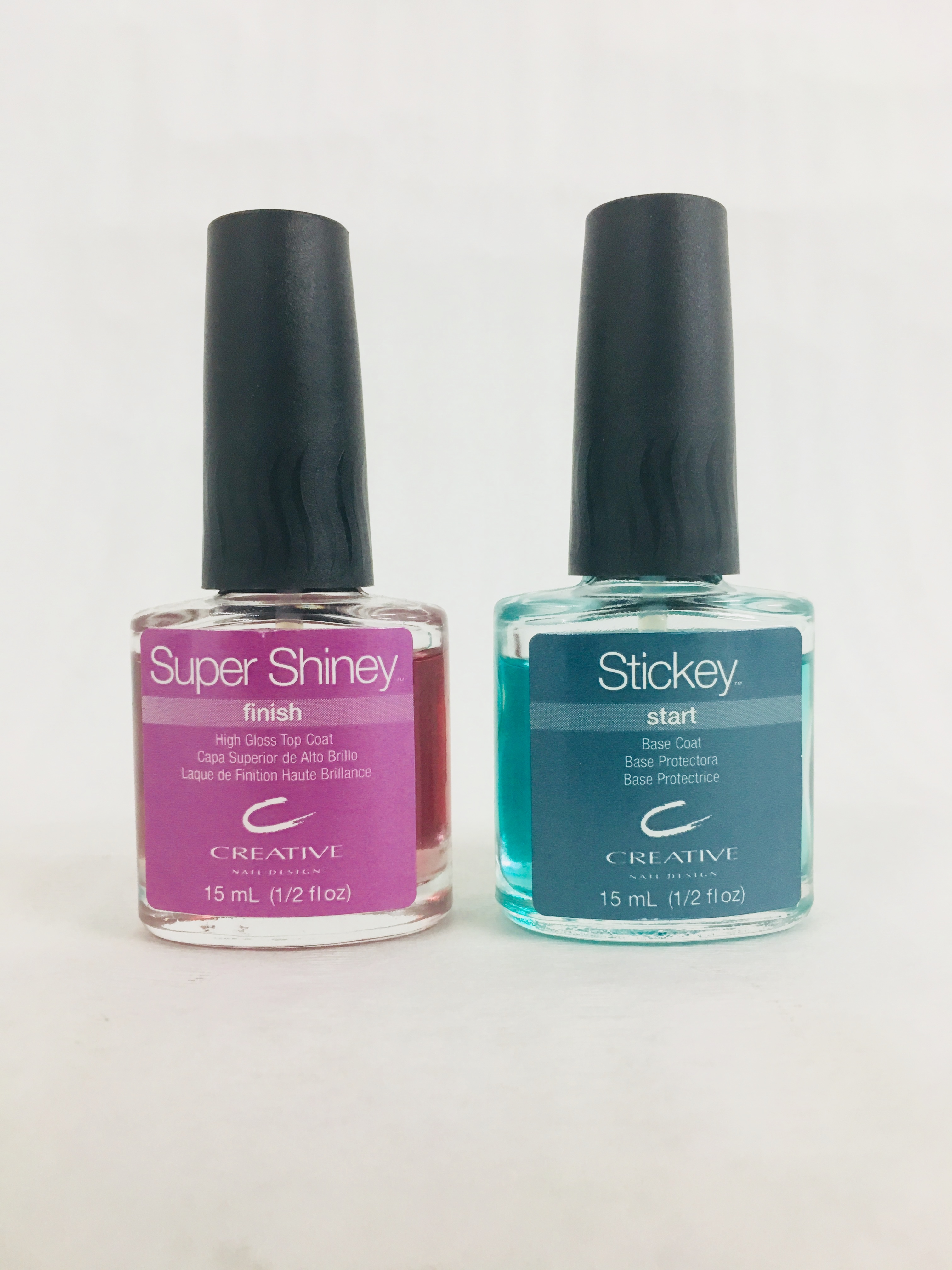 CND Creative Stickey Base Coat & Super Shiney Top Coat 15ml
