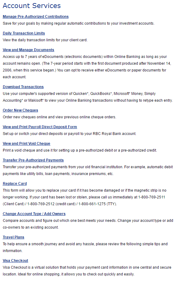 RBC View your credit score option via Trans Union