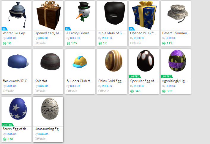 Sold ROBLOX 2010 ACCOUNT WITH VALKYRIE N PUNK FACE+LIMITEDS AND OFFSALES! NEGOTIABLE PRICE! 10
