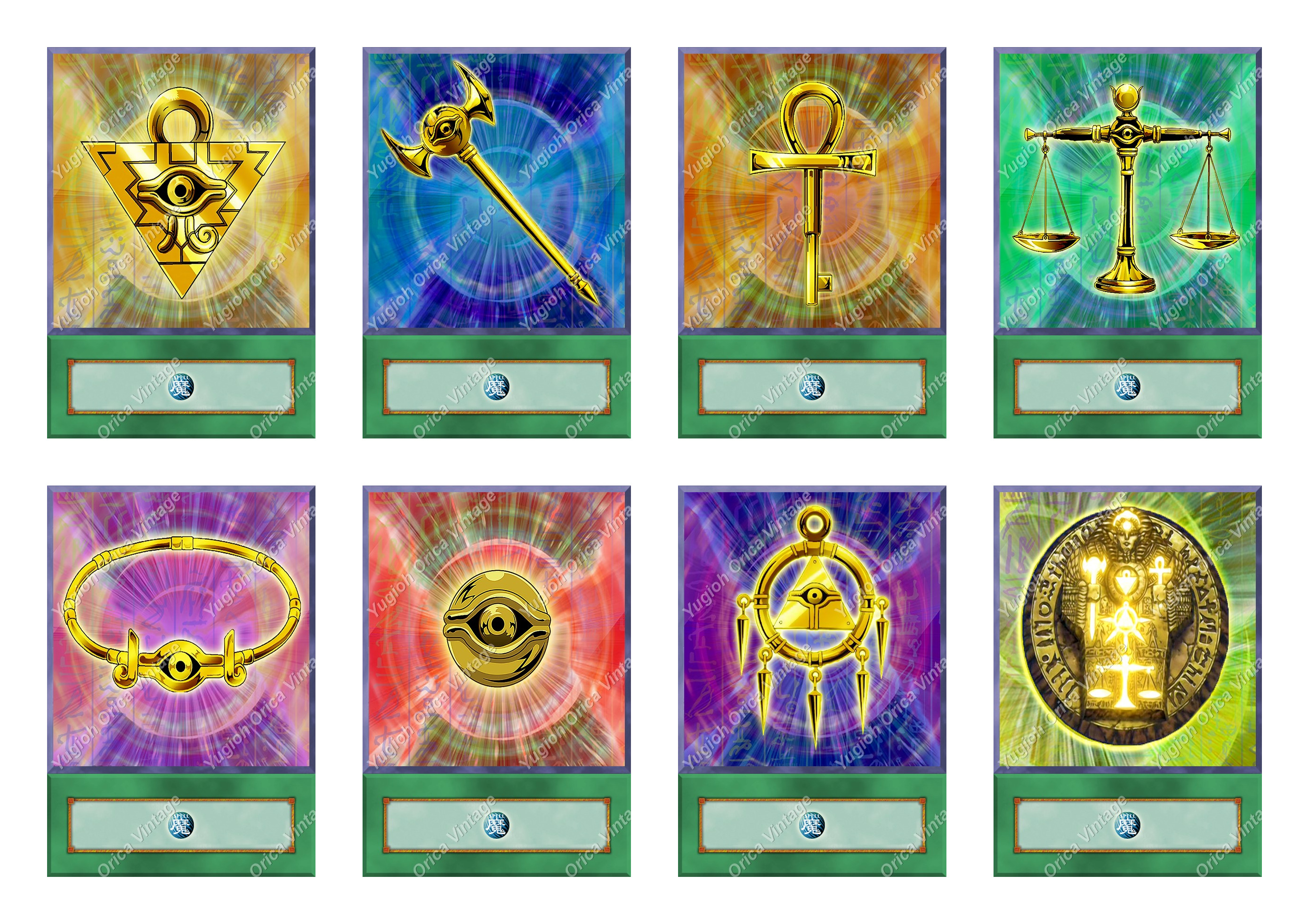 Yugioh Orica Custom MILLENNIUM ITEMS (8 Cards Set ANIME ART) eBay