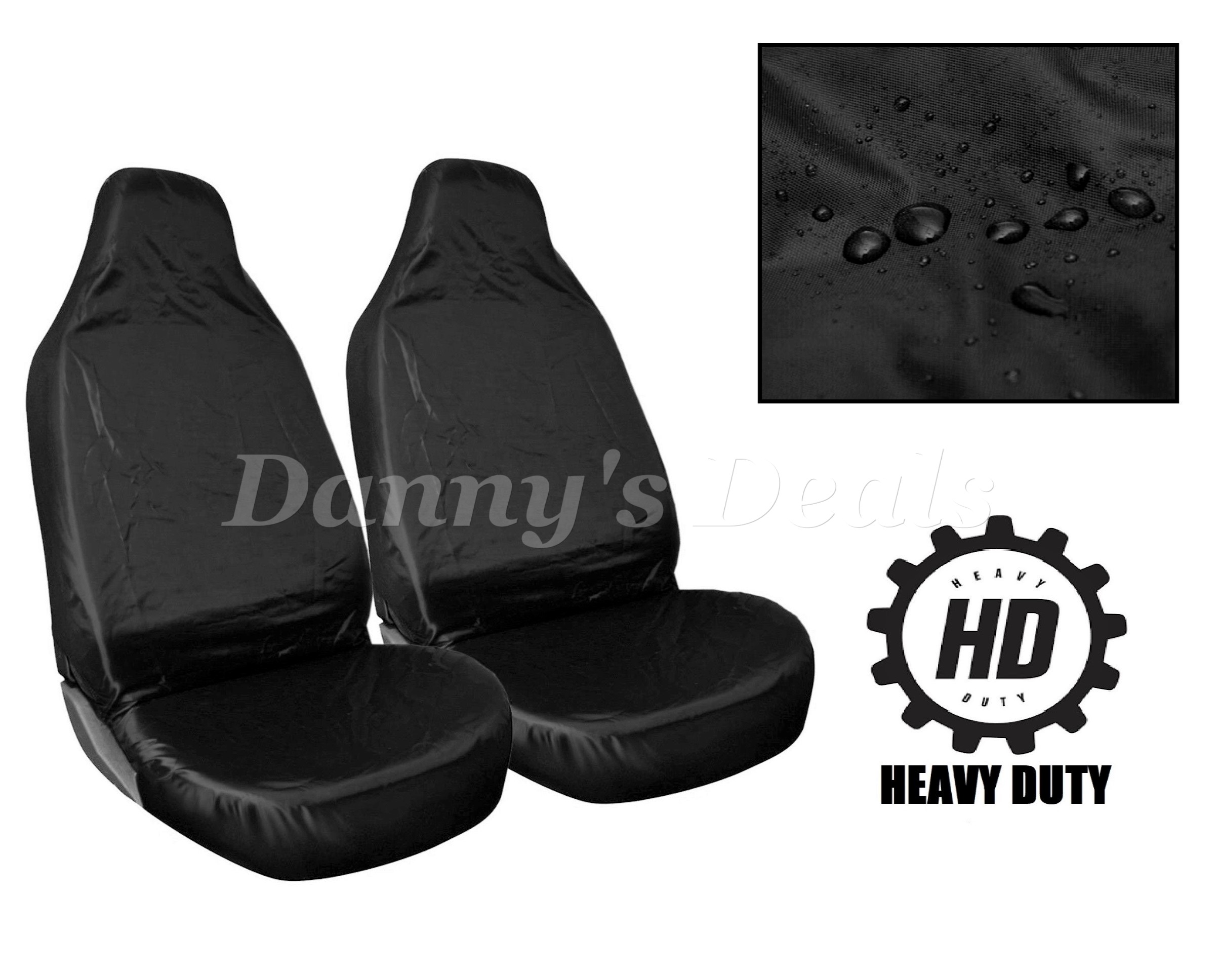 HD BLACK FRONT Car Seat Covers Protectors Set For Vauxhall Corsa 3DR