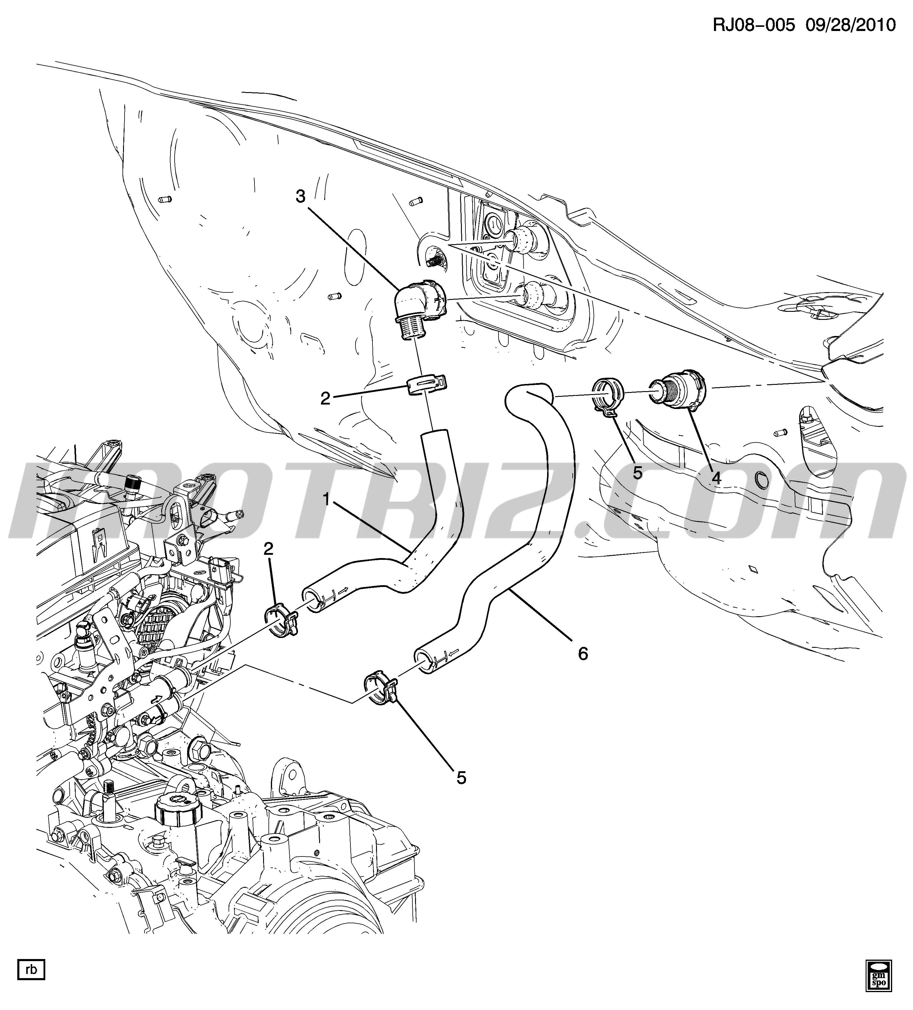 Manguera Entrada Agua Calefaccion Sonic 2.013=>