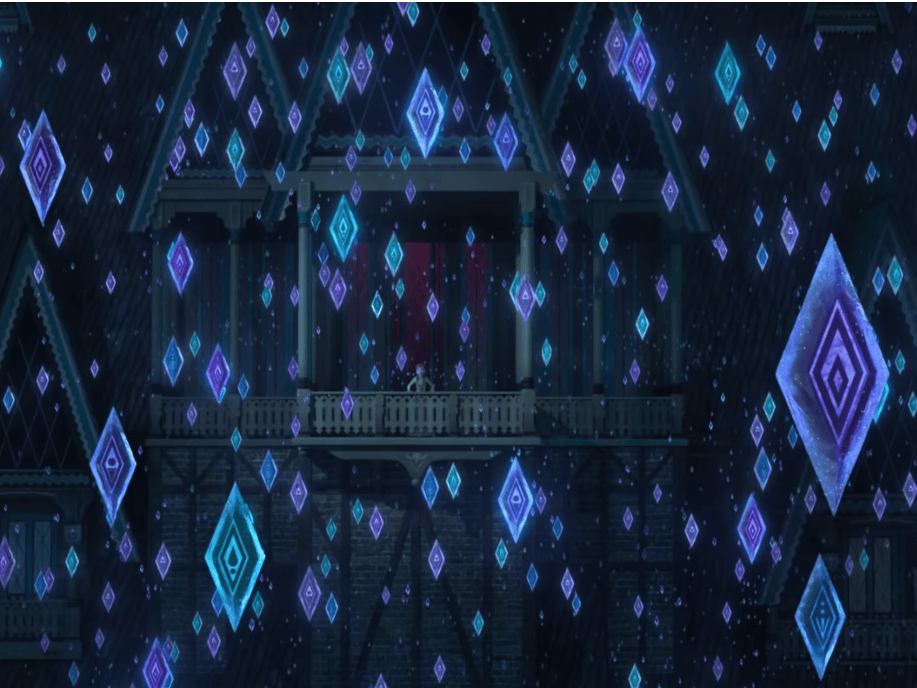 How the 4 symbols in 'Frozen 2' represent earth, wind, fire, and water