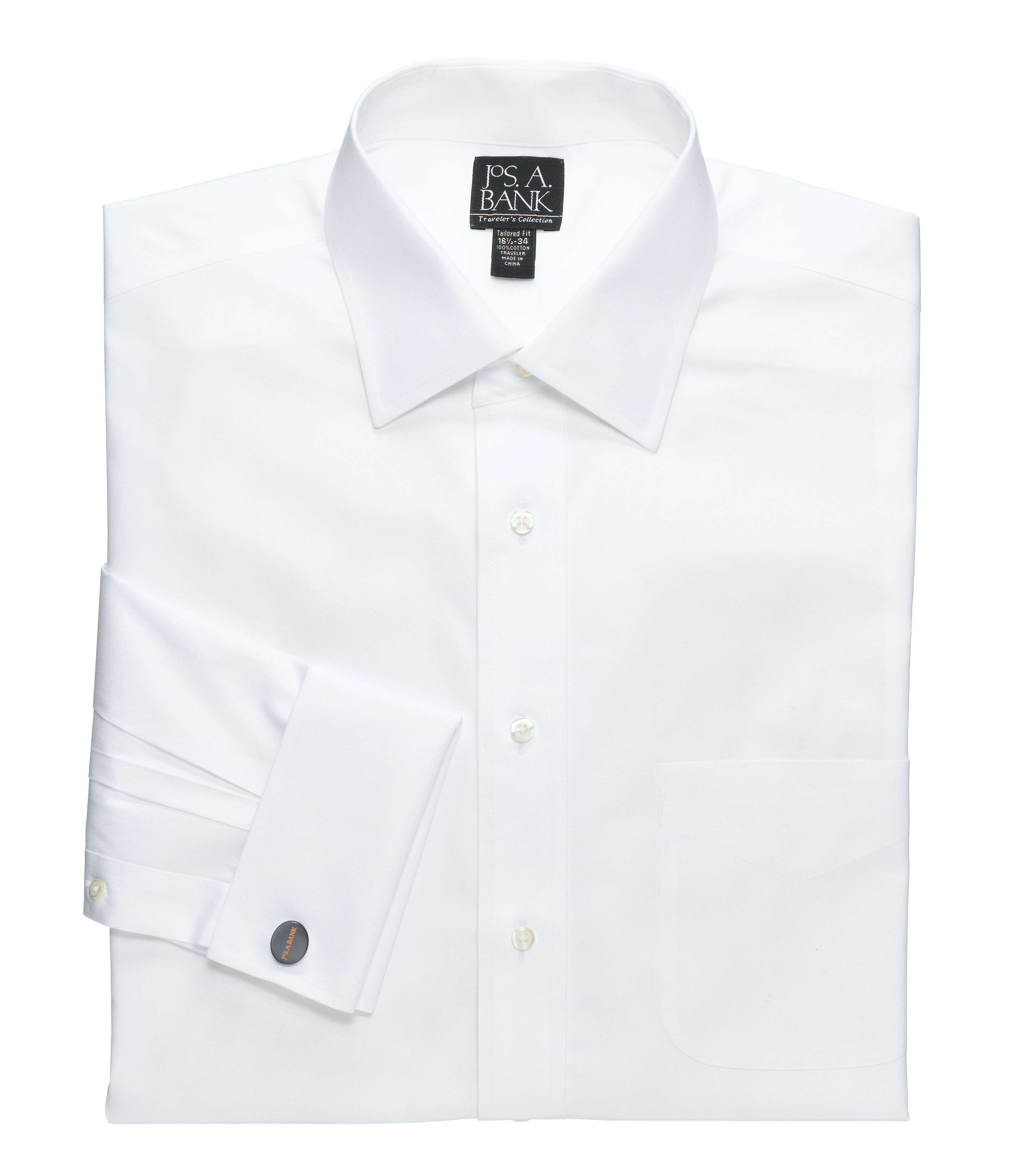 Dress Shirts Men's Clothing Shirts Mens Classic Fit White 2 Ply Cotton Wrinkle Free French Cuff