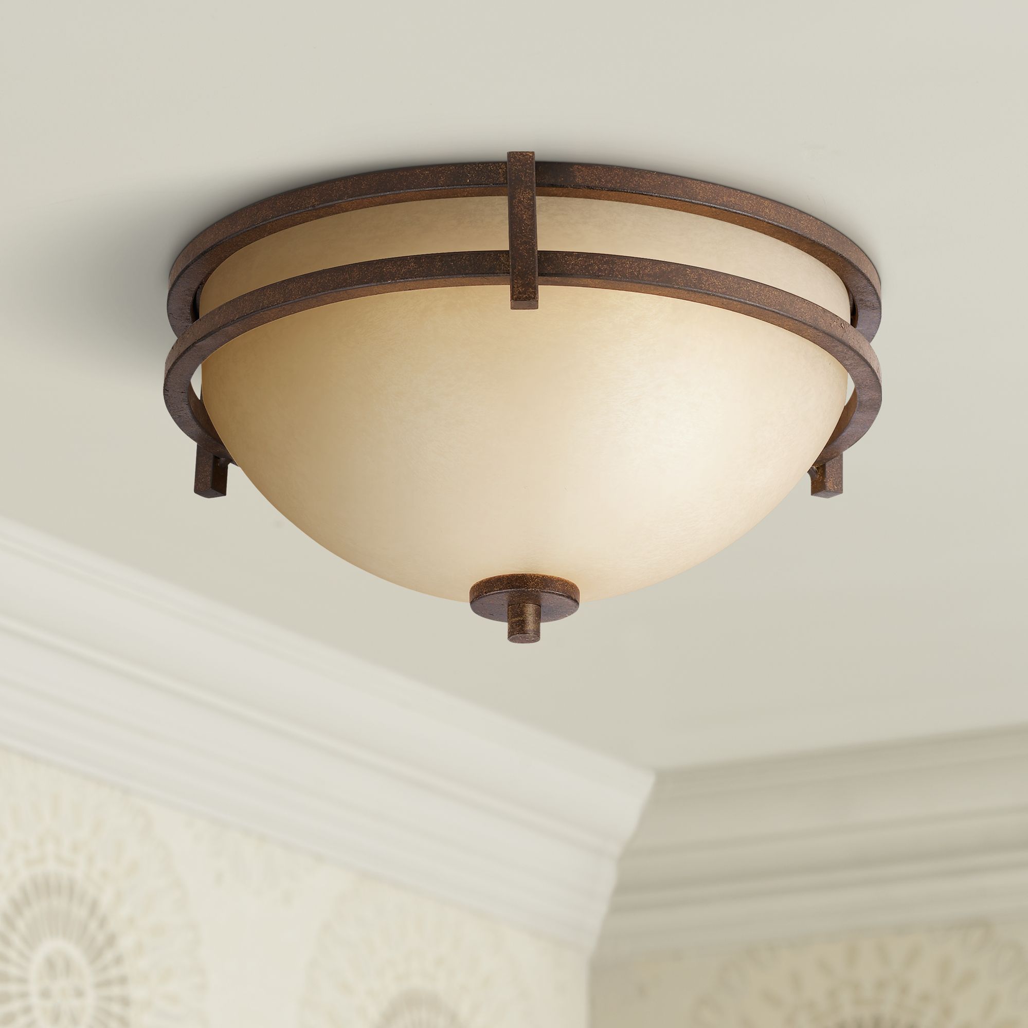 Oak Valley Collection 15" Wide Scavo Glass Ceiling Light 07443