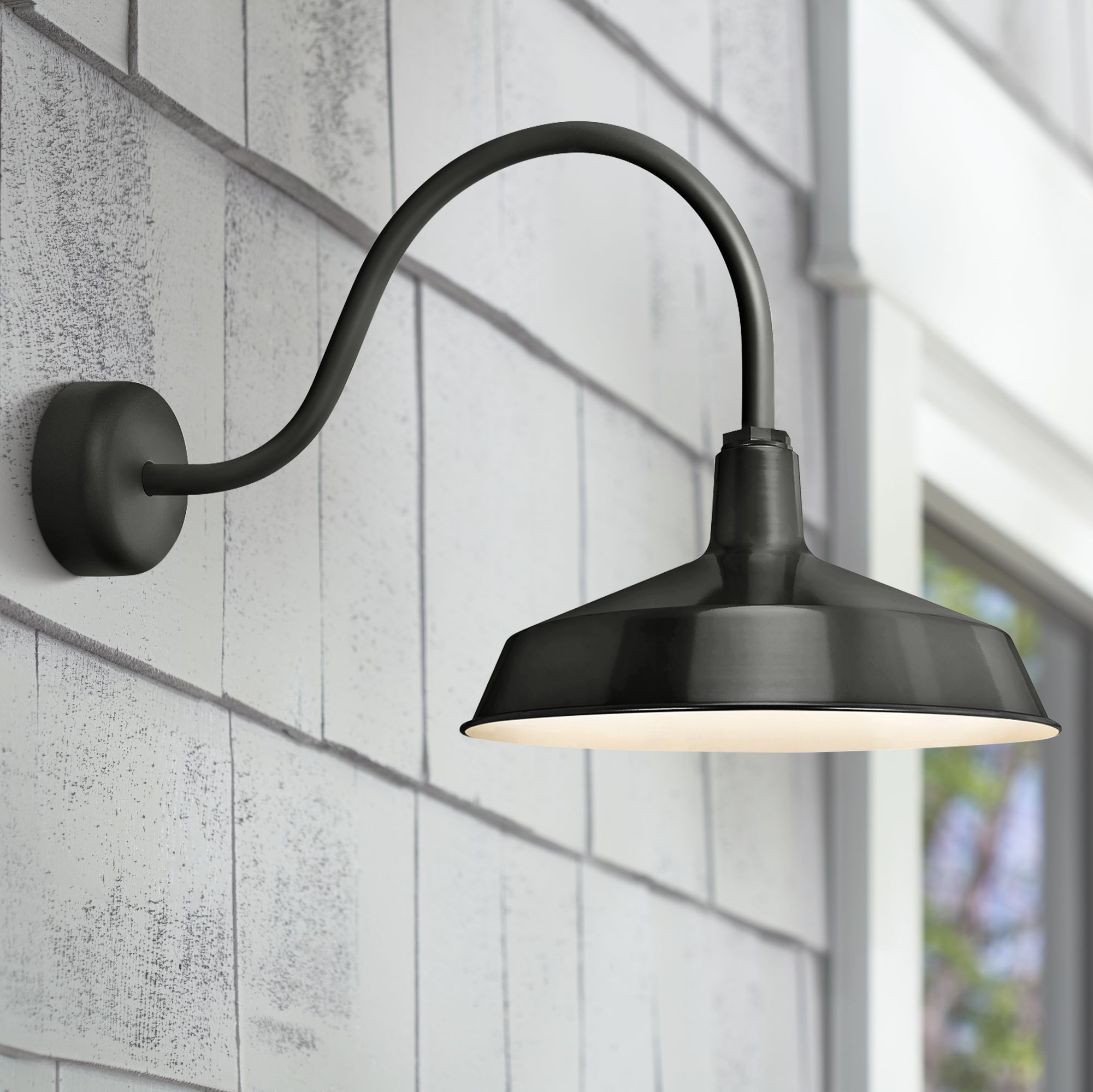 RLM Standard 19" High Outdoor Wall Light in Black 10N73 Lamps Plus
