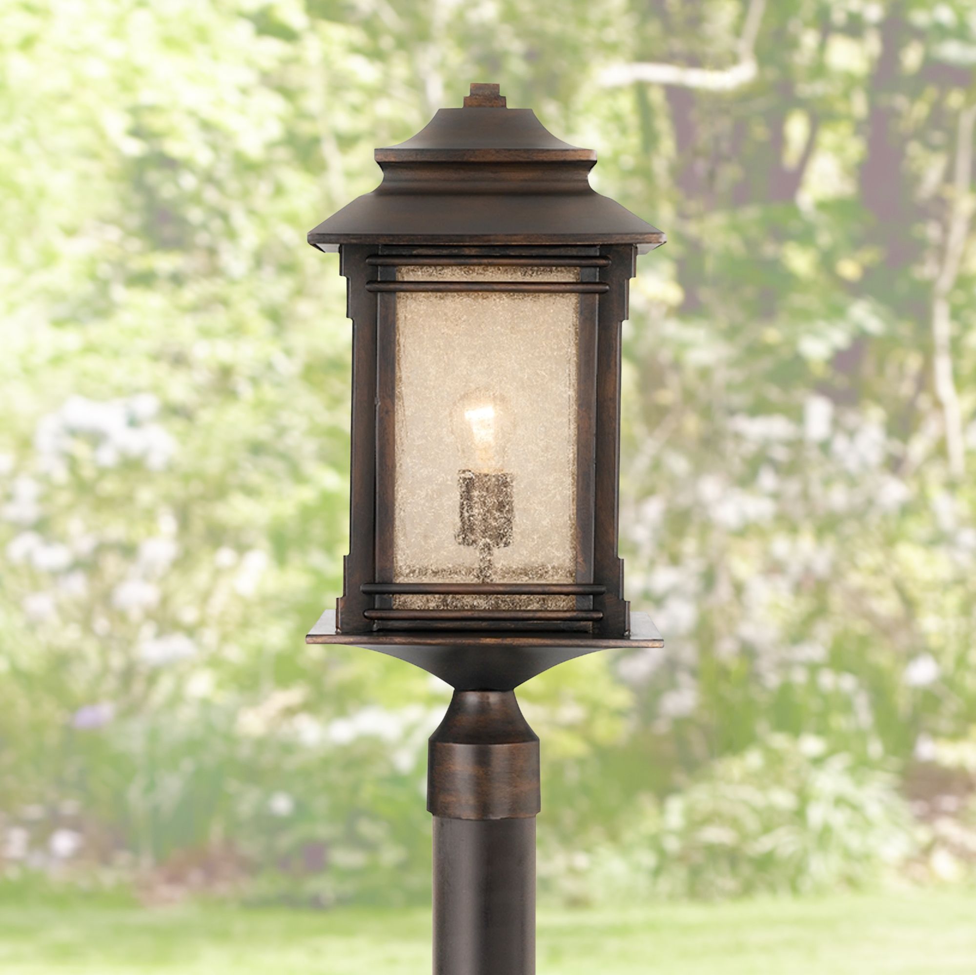 Hickory Point 104" High Bronze Direct Burial Post Light 11F98