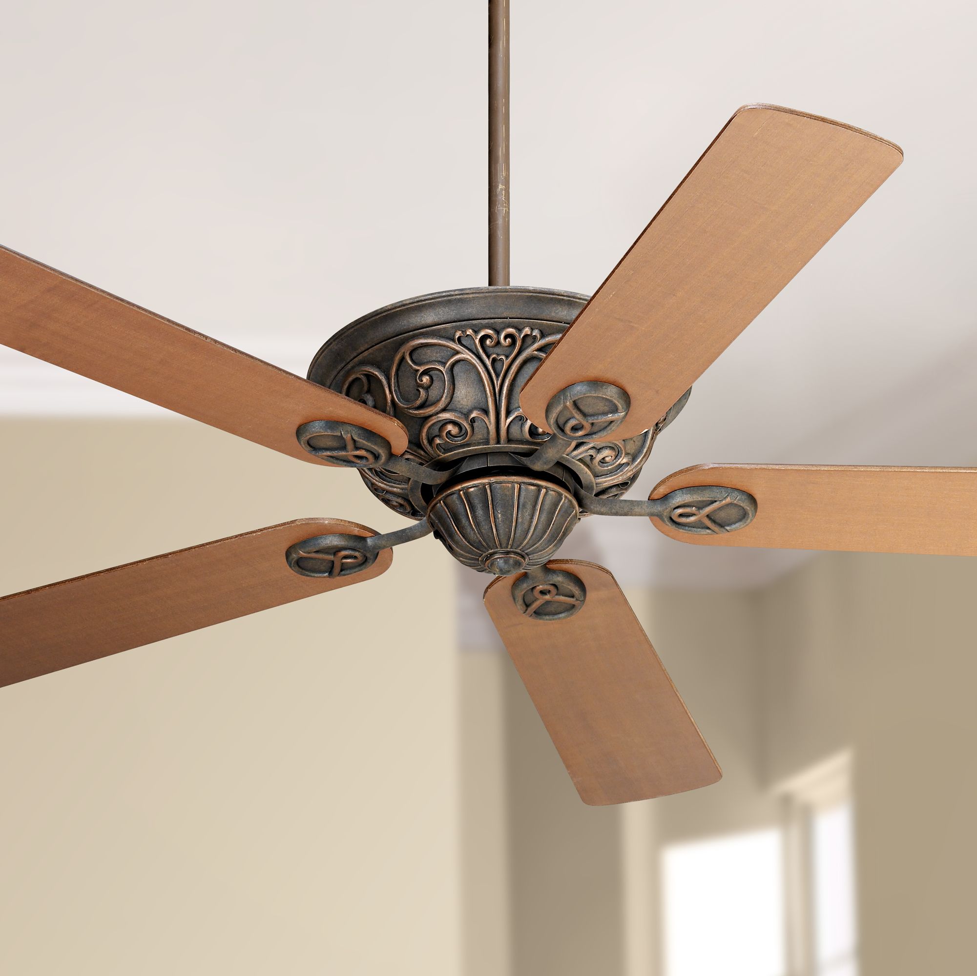52" Casa Contessa Bronze Walnut Blades Ceiling Fan 11G42 Lamps Plus