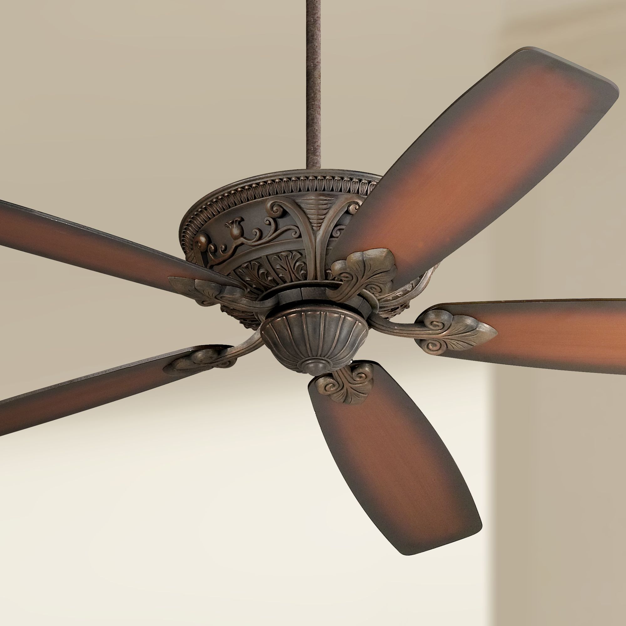 60" Casa Montego Bronze Shaded Teak Ceiling Fan 11G54 Lamps Plus