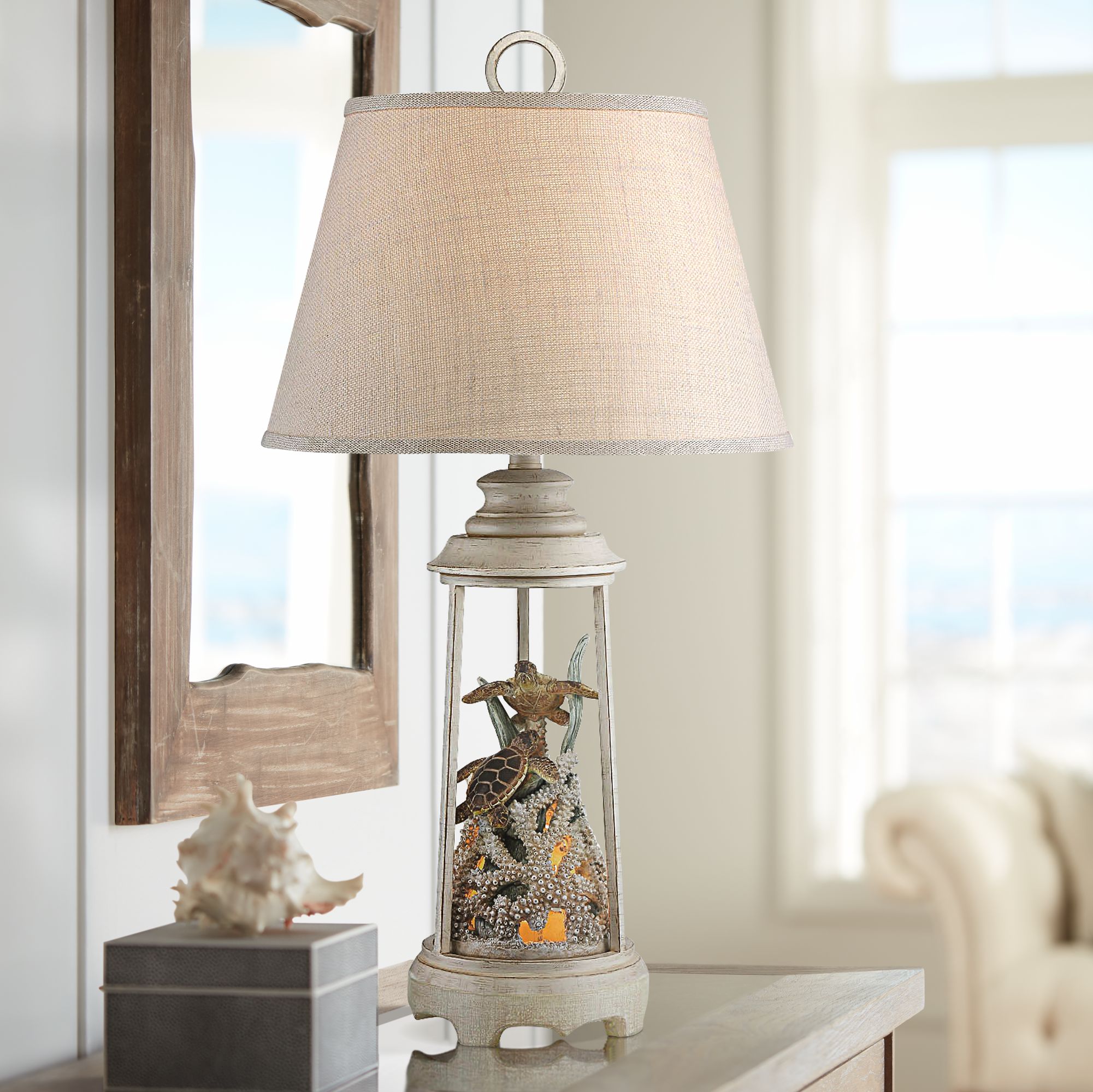 Turtle Reef Night Light Table Lamp 11T90 Lamps Plus