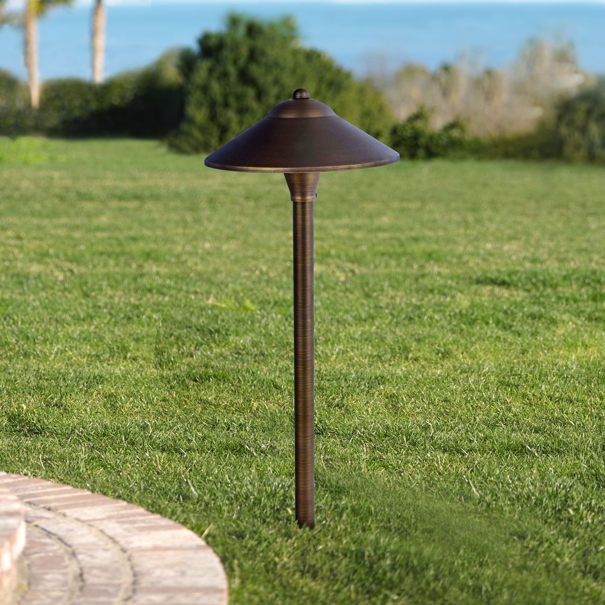 WideCone 24" High Antique Brass Landscape Path Light 12N47 Lamps Plus