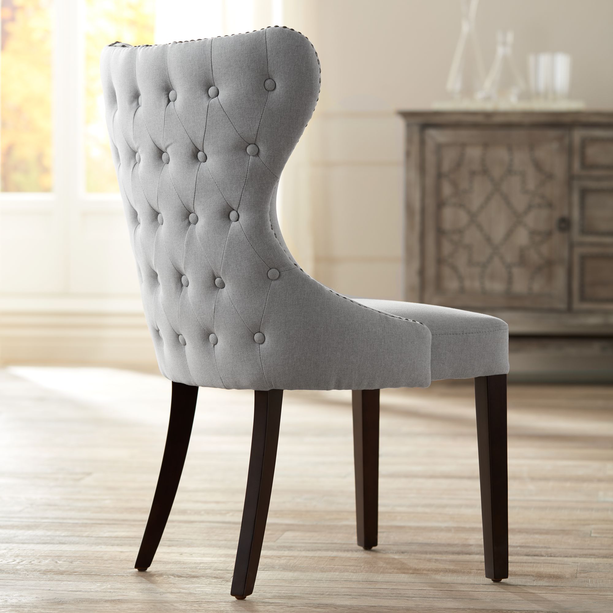 Ariana Light Gray Fabric Dining Chair - #12W79 | Lamps Plus (480 x 480 Pixel)