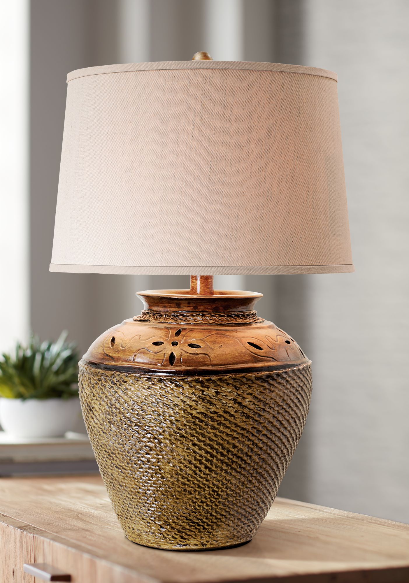Jarosa Dark Oak Table Lamp 13C12 Lamps Plus
