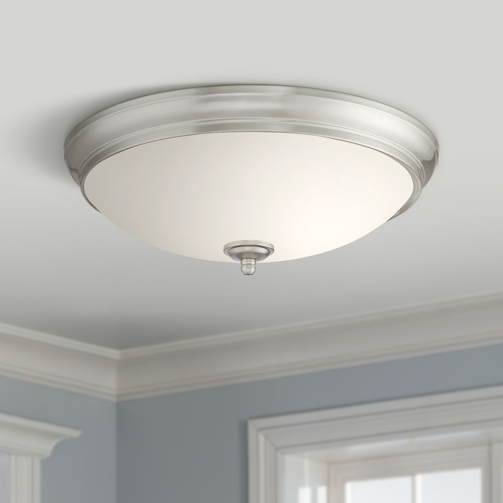 Melana 13" Wide Brushed Nickel LED Ceiling Light 13H35 Lamps Plus