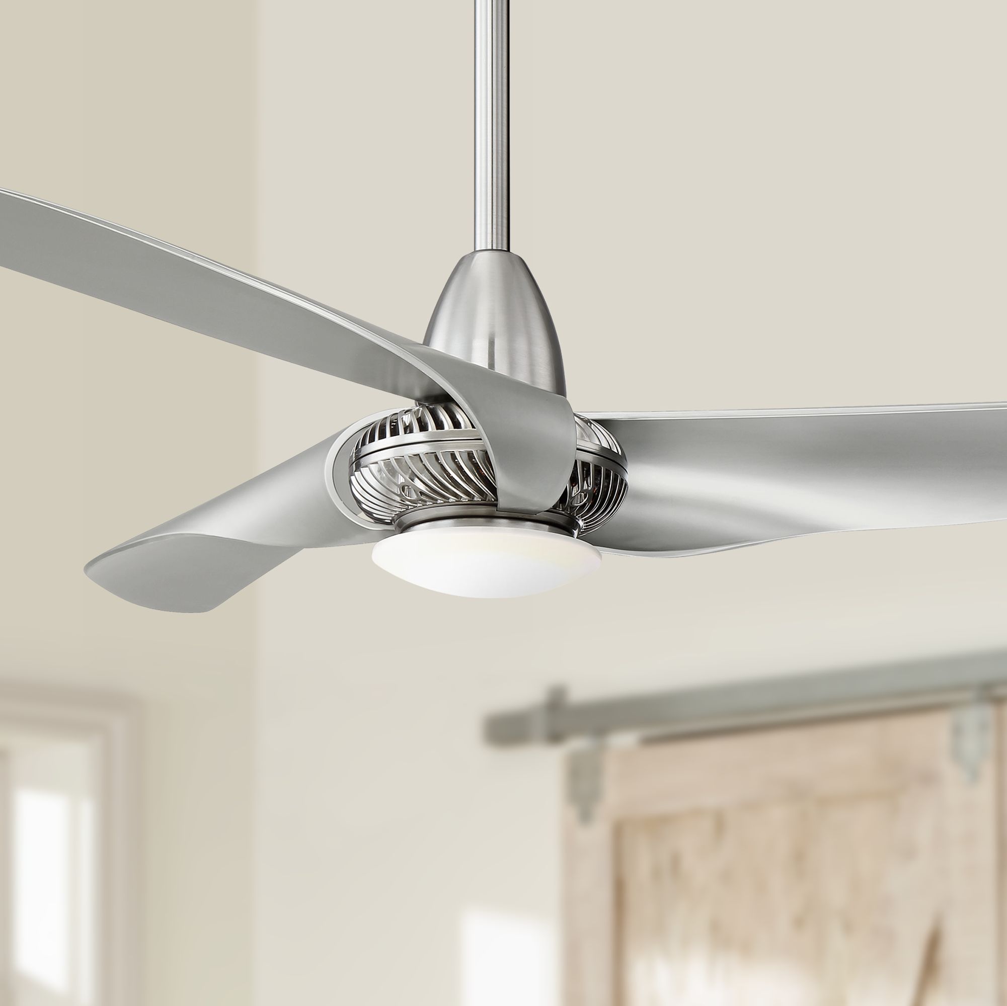 56" Sleuth Brushed Nickel LED Ceiling Fan 13X17 Lamps Plus