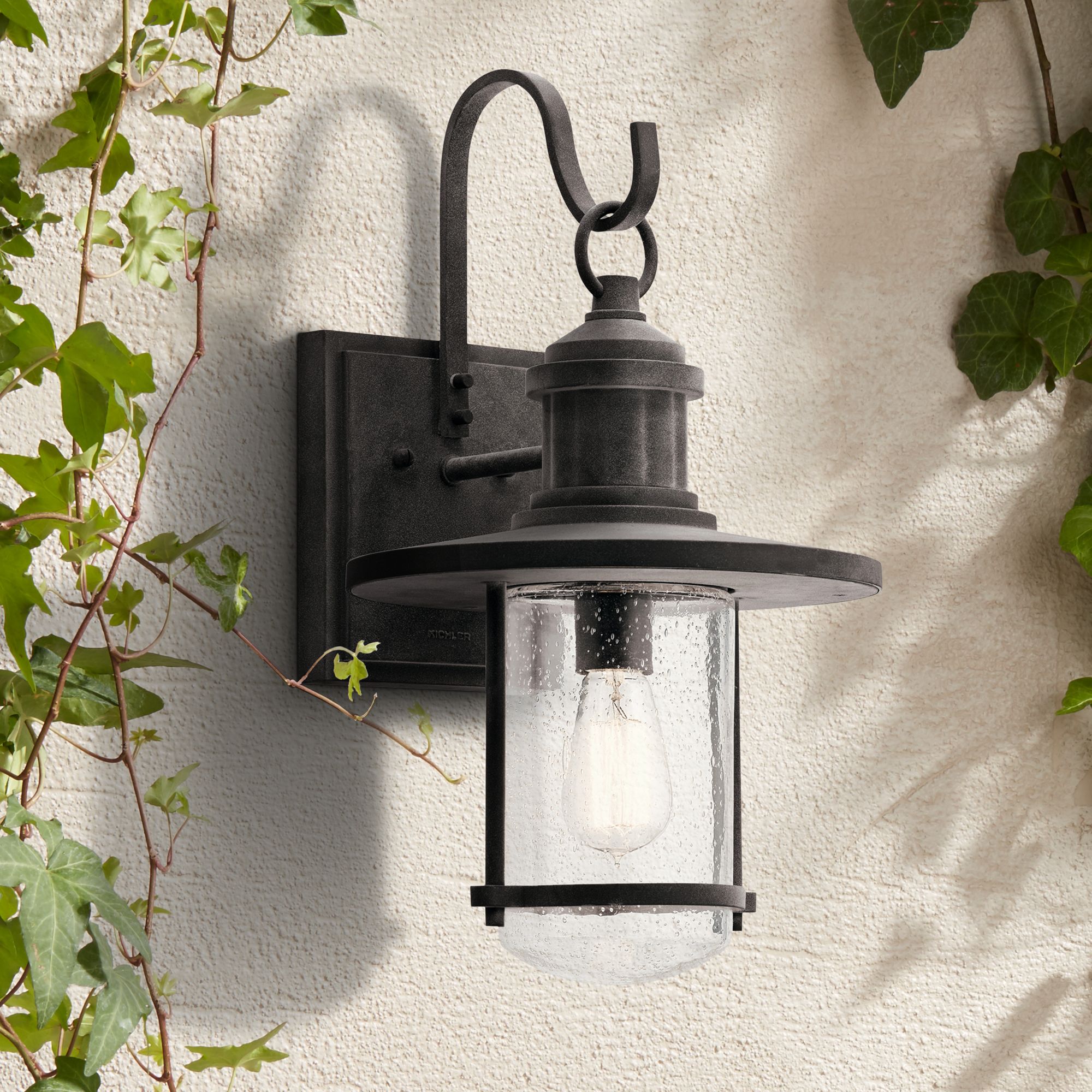 Kichler Riverwood 19 1/2" High Weathered Zinc Outdoor Wall Light