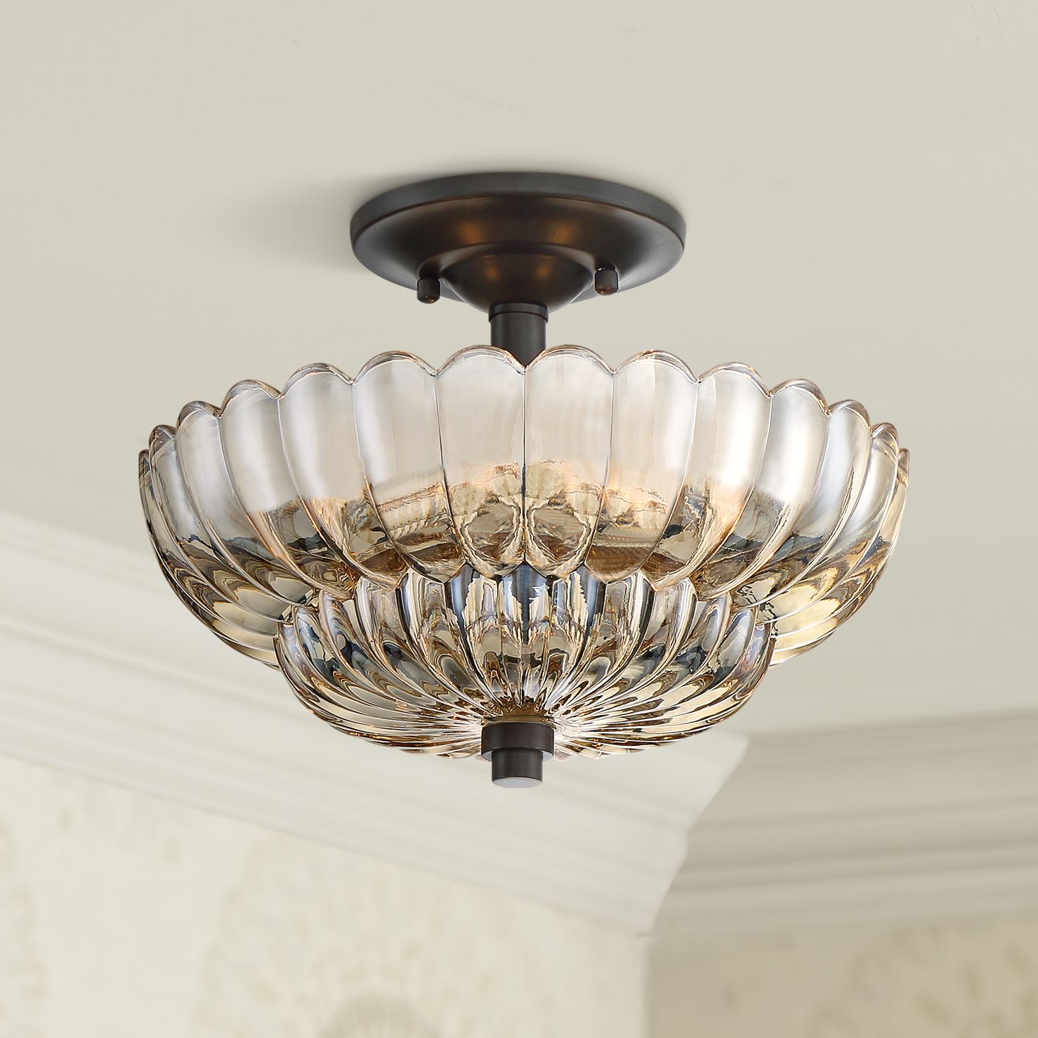 Quoizel Whitecap 11 3/4" Wide Mottled Cocoa Ceiling Light 18D34