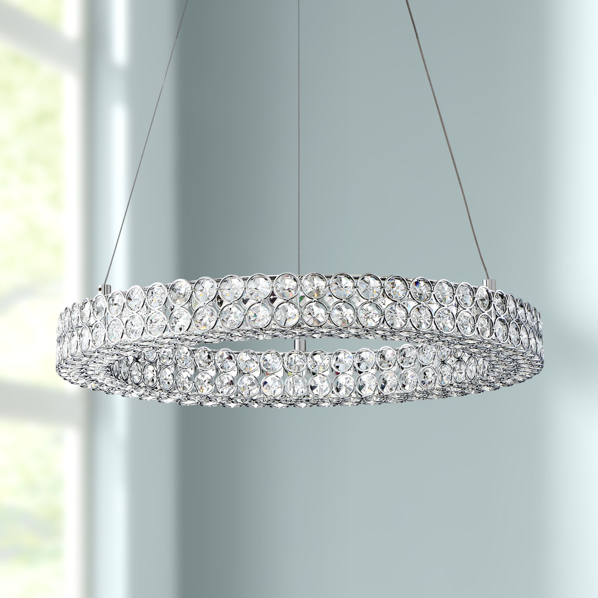Platinum Infinity 20" Wide Polished Chrome LED Pendant Light 18T71