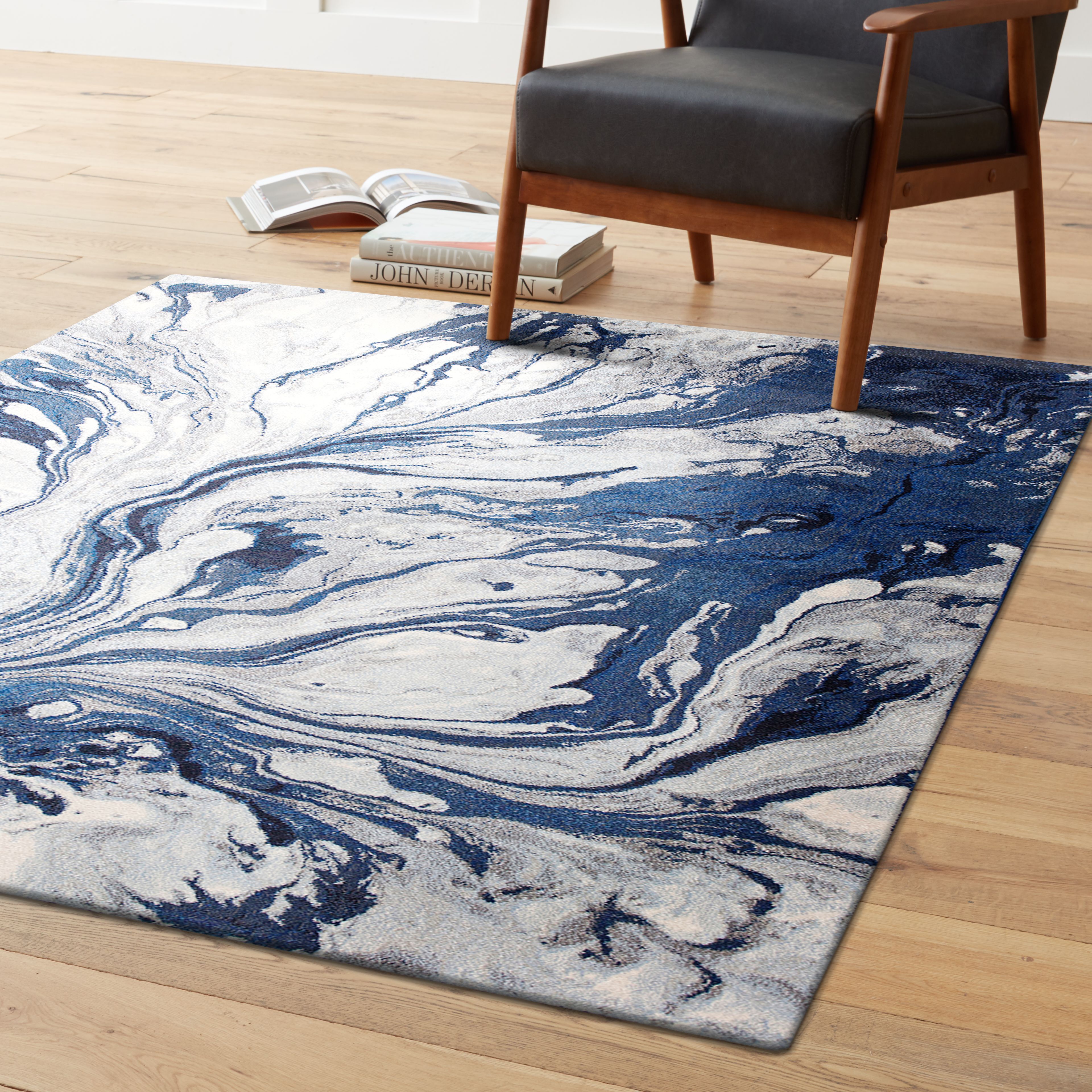 Kas Illusions 6201 Blue Area Rug 19F39 Lamps Plus