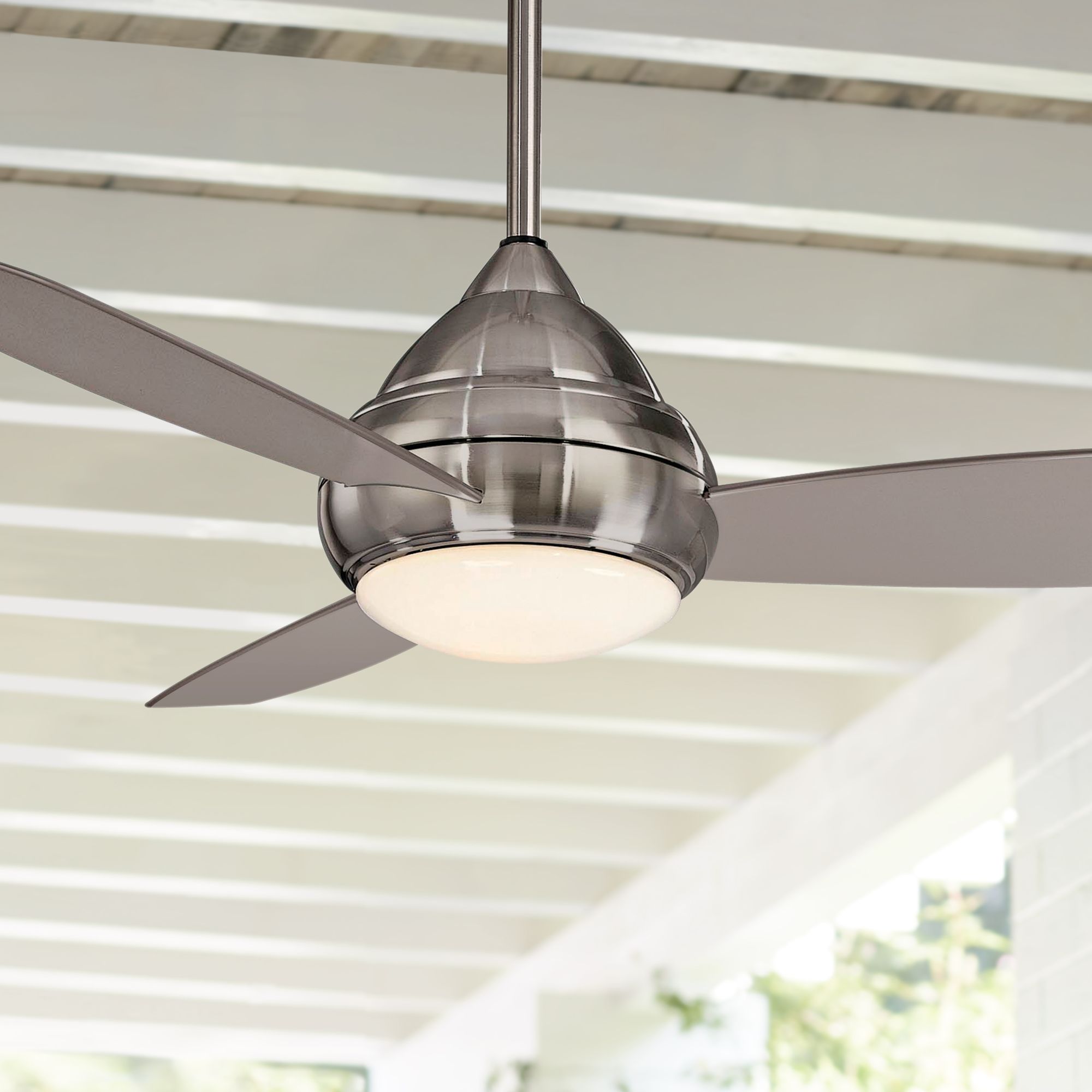 52" Concept I Brushed Nickel WetRated LED Ceiling Fan 19X22 Lamps