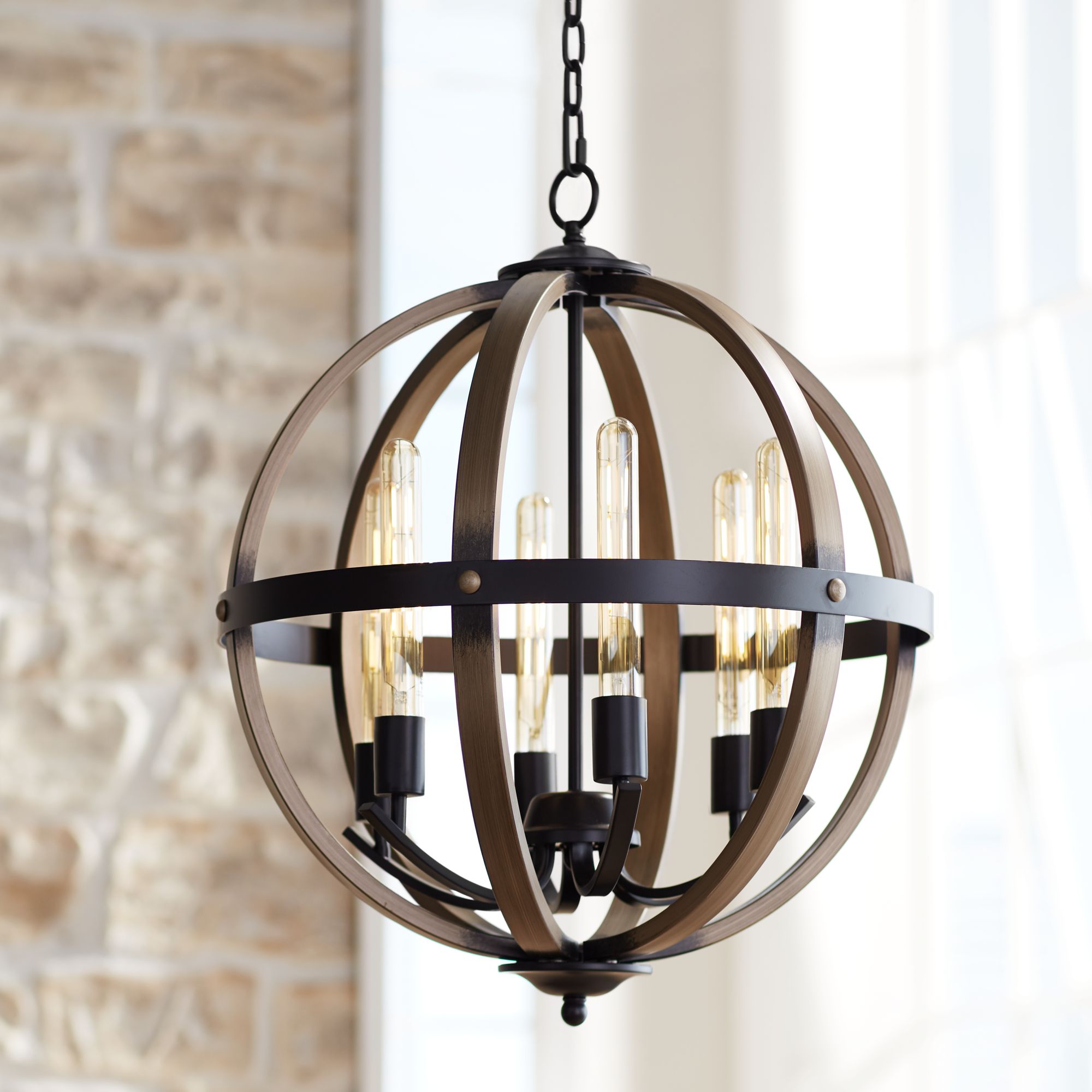Kimpton 6Light 21" Wide Dark Bronze Orb Chandelier 1F061 Lamps Plus