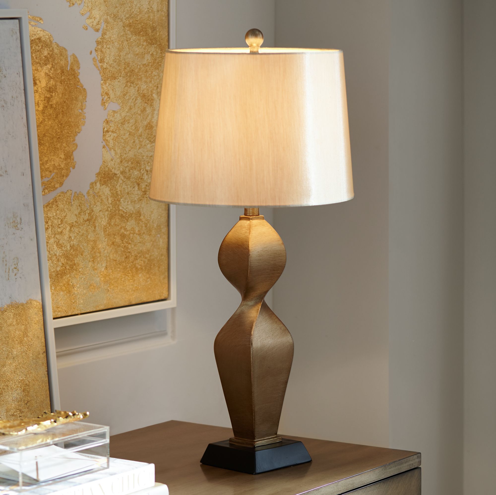 Helen Gold Twist Table Lamp 1F767 Lamps Plus
