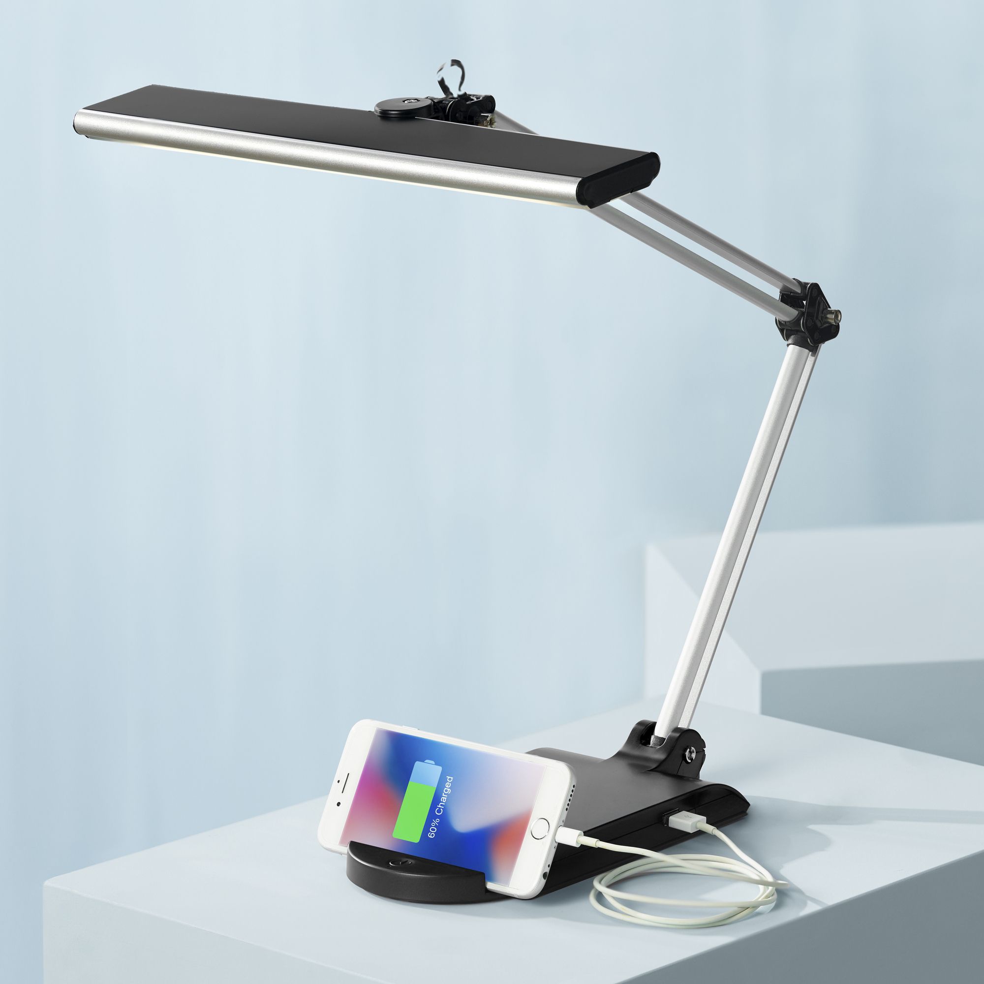 Desk Lamp With Usb Port Flynn LED Desk Lamp with USB Port and Phone Cradle 1H408 Lamps Plus