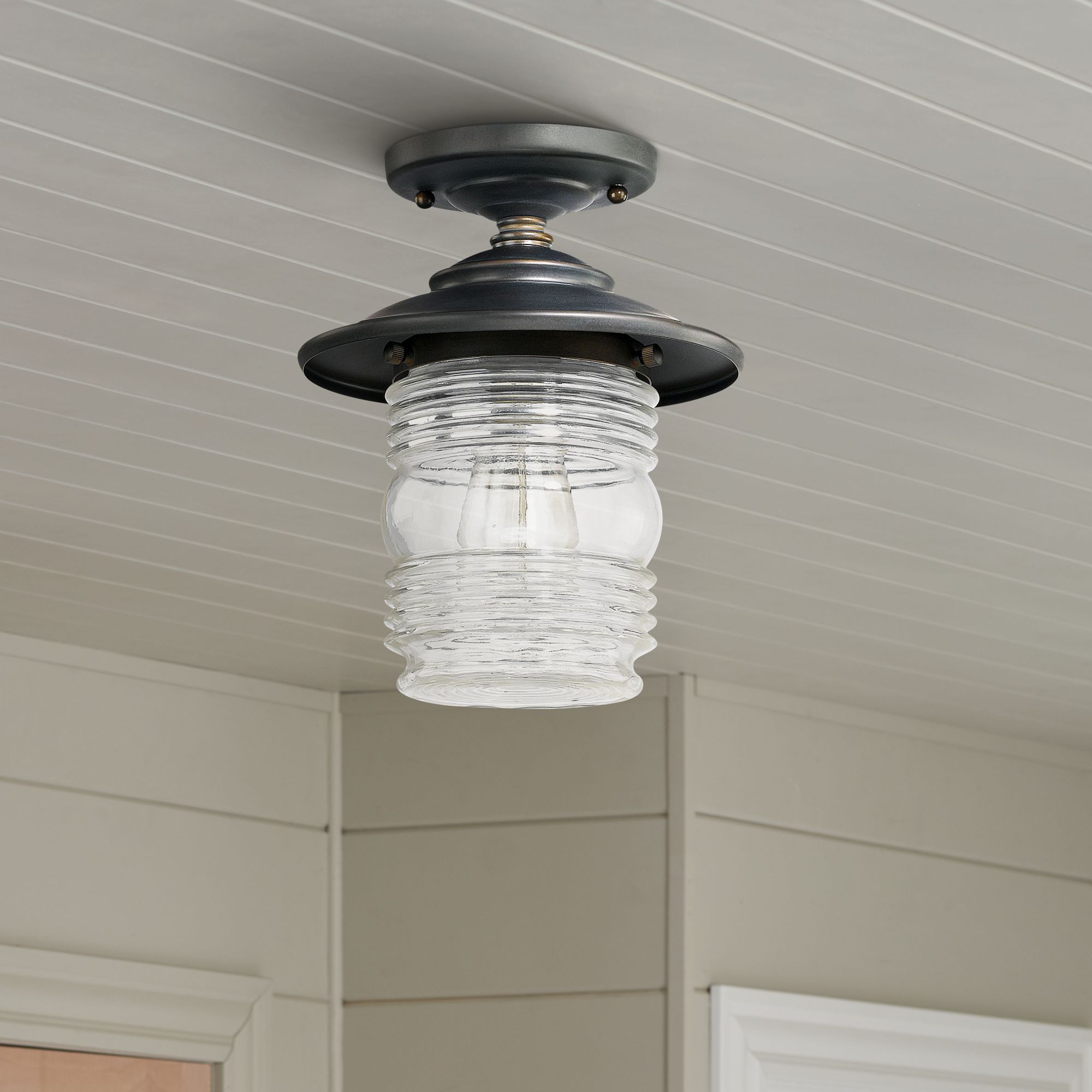 Capital Creekside 8 1/4"Wide Bronze Outdoor Ceiling Light 1H834