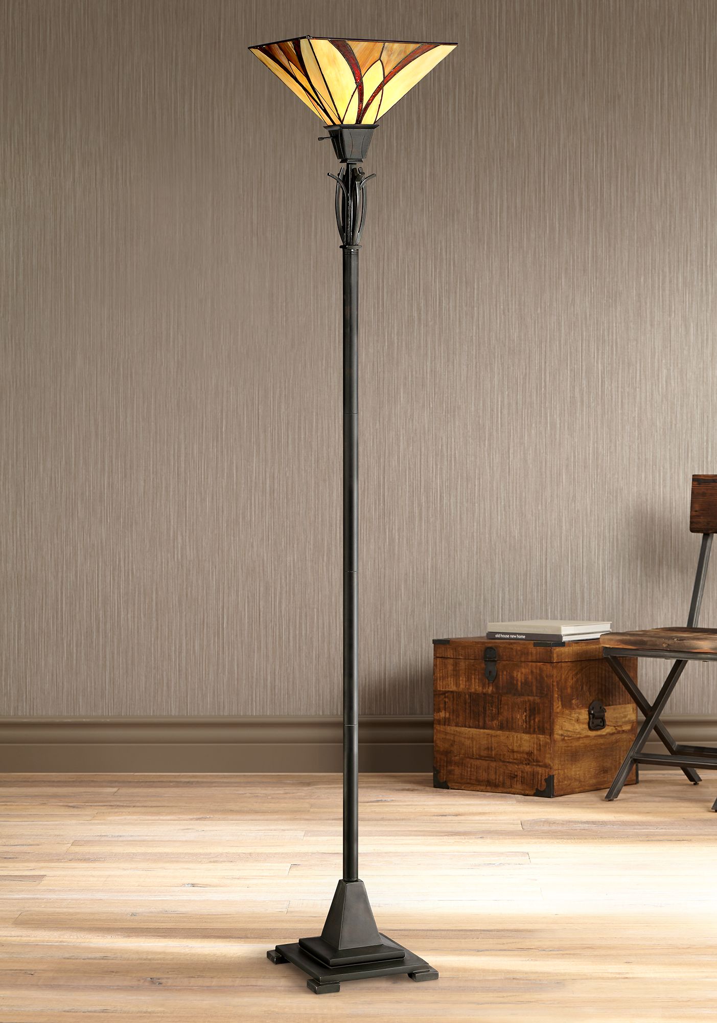 Quoizel Asheville Valiant Bronze Torchiere Floor Lamp 1M297 Lamps Plus