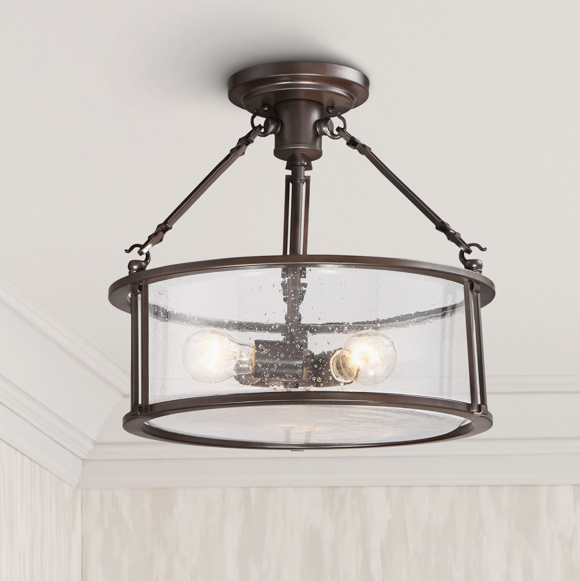 Quoizel Buchanan 16" Wide Western Bronze Ceiling Light 1P911 Lamps